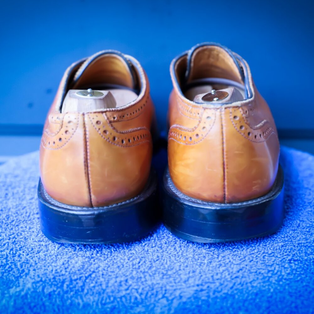 SALE - Allen Edmonds 10.5-D Lexington Burnished Walnut Derby Mens Dress Shoes - Picture 5 of 15